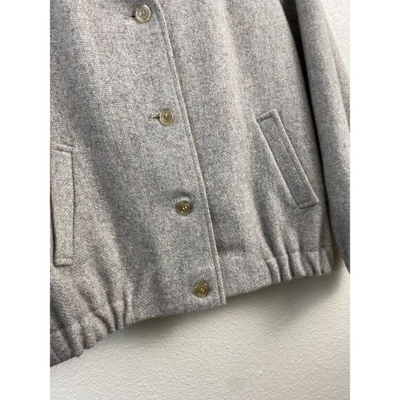 Vintage Macys Pure Wool Cream Jacket Womens 8 Zip Fall Neutral Winter Cozy - Picture 11 of 16